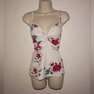 Shein Rose Knotted Front Tank